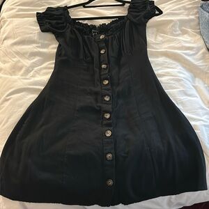 FOREVER 21 OFF THE SHOULDER BUTTON DRESS